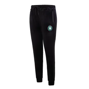 NBA BOSTON CELTICS CLASSIC HIGH RISE WOMEN'S VELOUR JOGGER (BLACK)