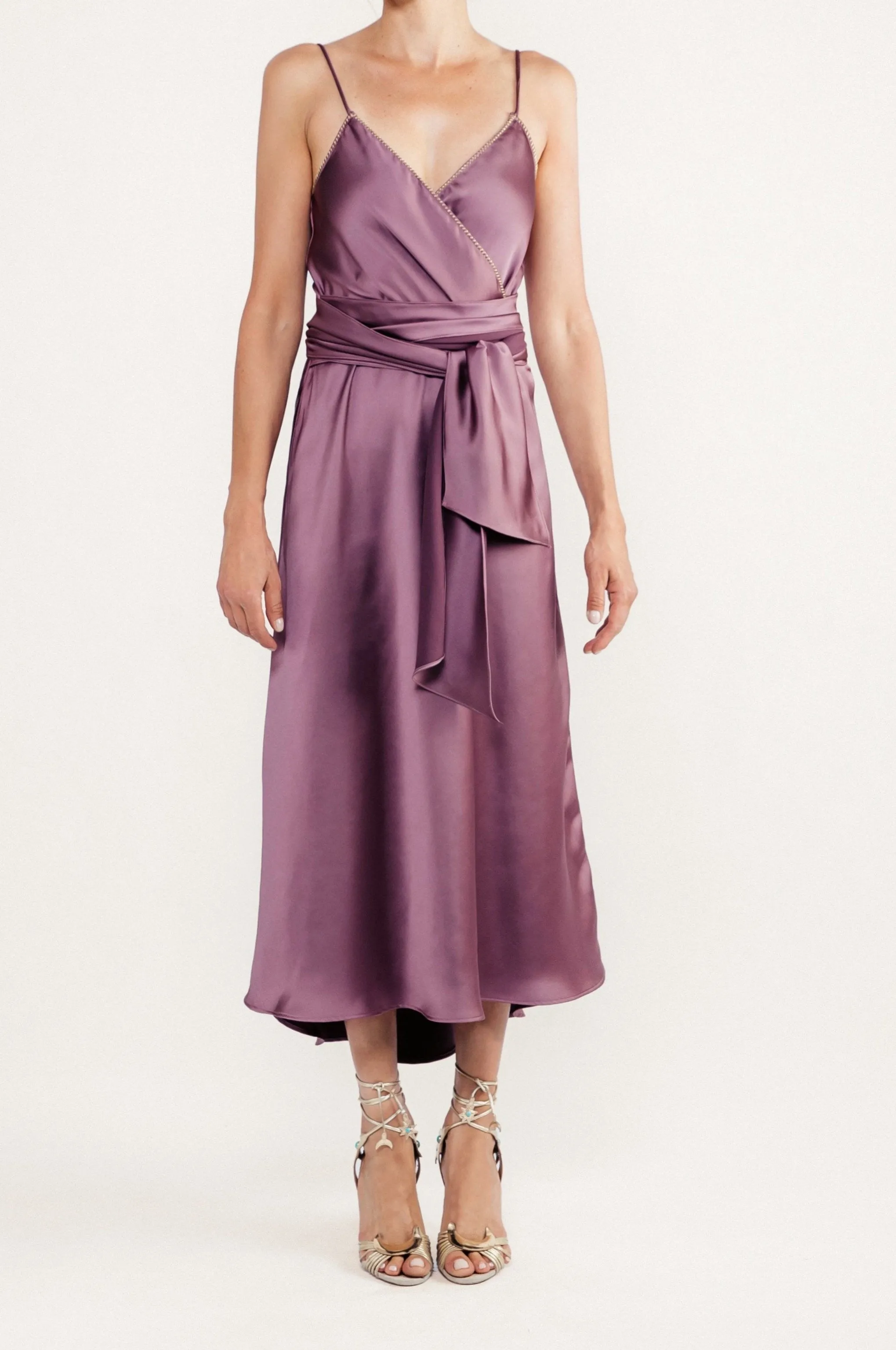 Ojas Wrap Dress - Mauve