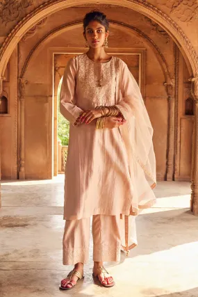 Pale Pink Embroidered Kurta Set