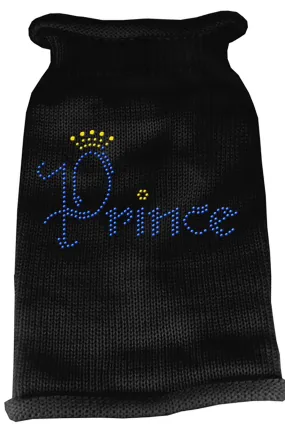 Prince Rhinestone Knit Pet Sweater XS Black