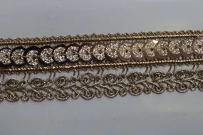 Rose Golden Designer Sequins and Zari Work Embroidered Border