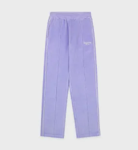 Script Velour Track Pants - Nigella/Cream