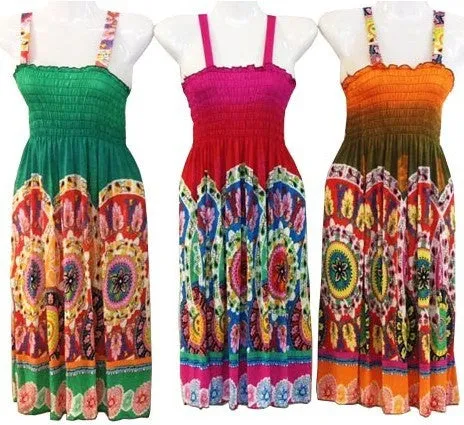 simple strap floral circle print dress- m/l/xl Case of 24