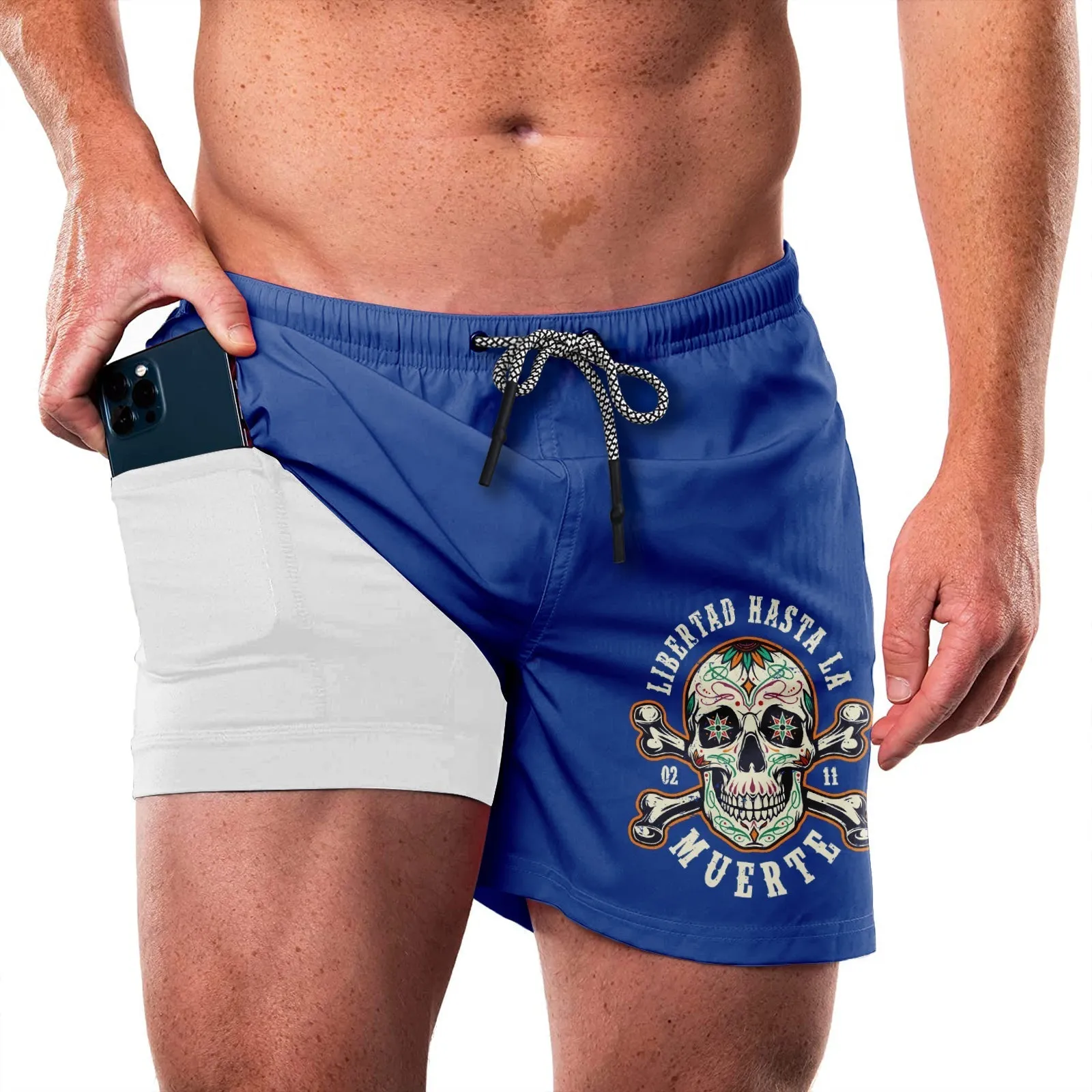 SKULL QUICKDRY POCKET 2 IN 1 7'' INSEAM RUNNING SHORTS