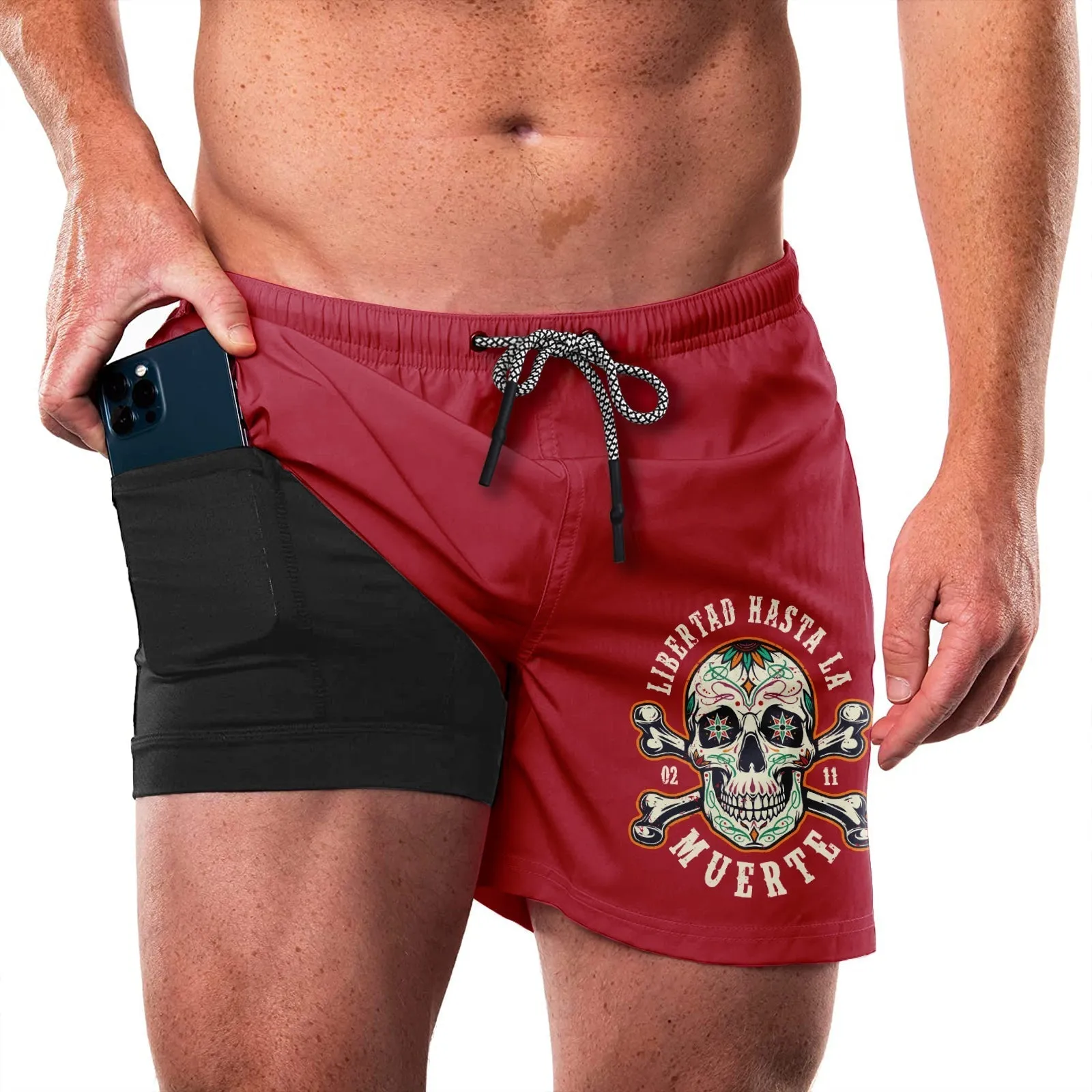 SKULL QUICKDRY POCKET 2 IN 1 7'' INSEAM RUNNING SHORTS