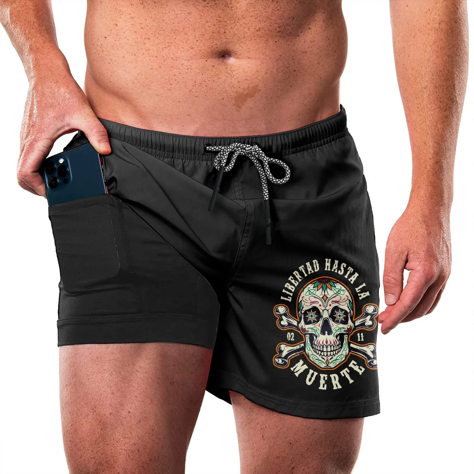 SKULL QUICKDRY POCKET 2 IN 1 7'' INSEAM RUNNING SHORTS