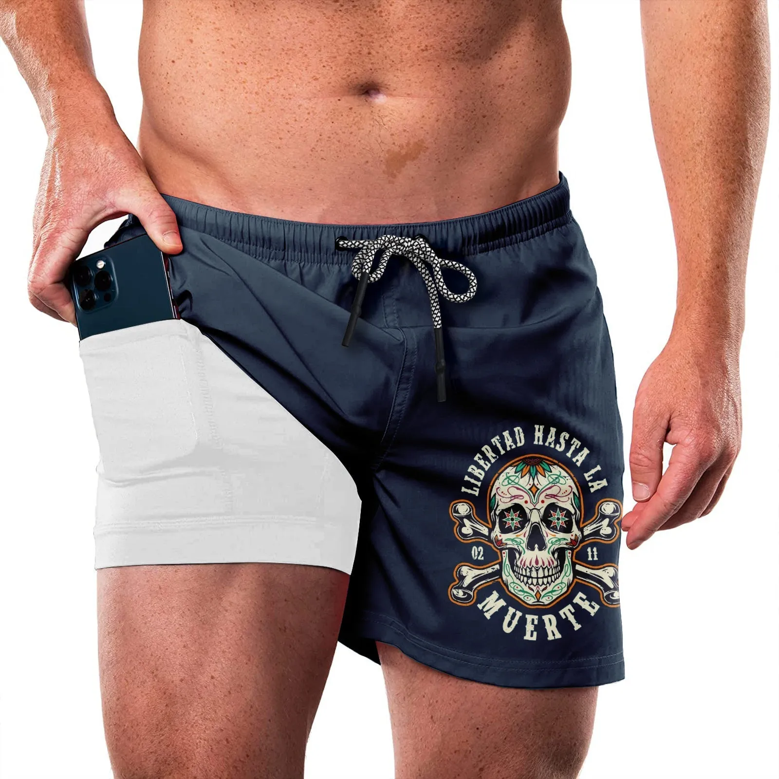 SKULL QUICKDRY POCKET 2 IN 1 7'' INSEAM RUNNING SHORTS