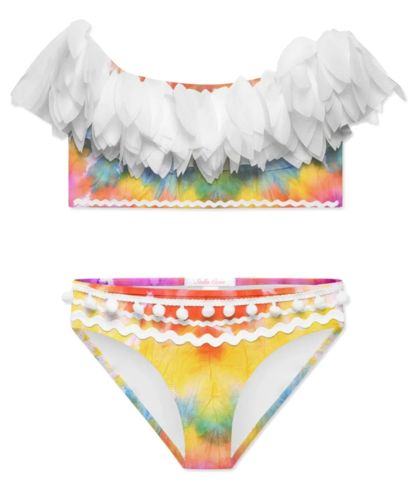 Stella Cove Girls I Love You Forever White Petal Bikini Swimsuit