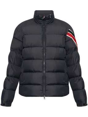 striped logo patch down jacket