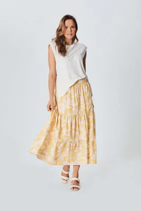 The Floral Maxi Skirt - Yellow Floral