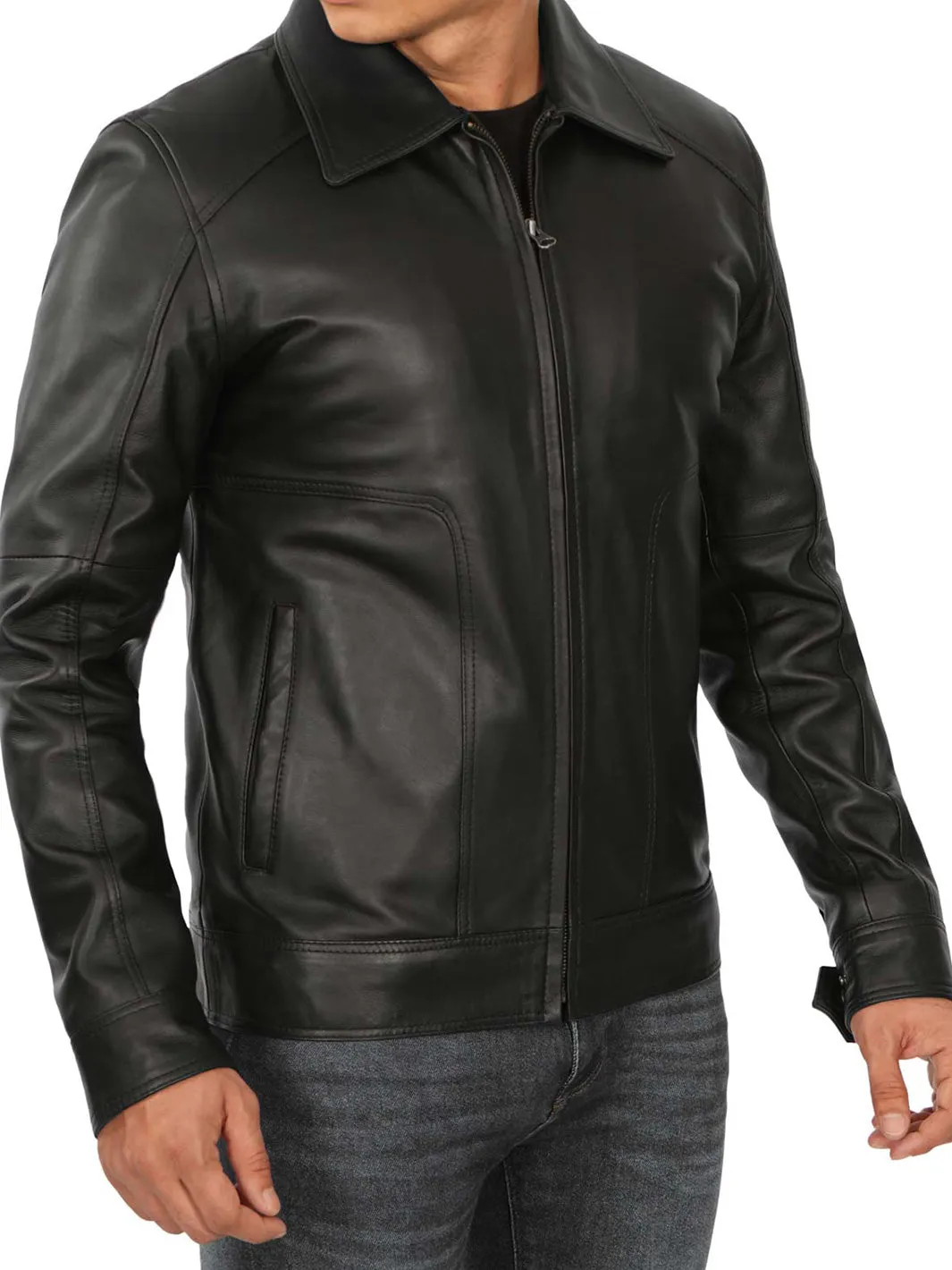 Thomas Men's Black Vintage Leather Jacket