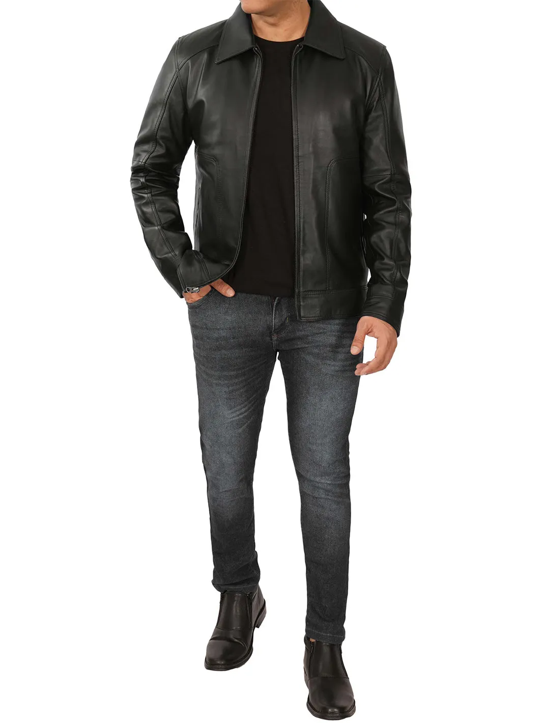 Thomas Men's Black Vintage Leather Jacket