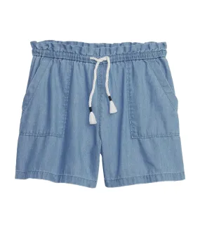 Utility Pull-On Shorts with Washwell - Light Wash