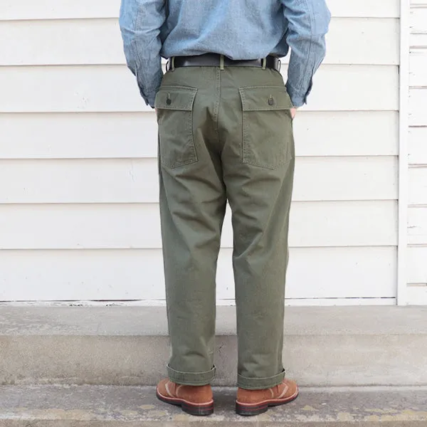 UTILITY SLACKS / LIGHT OLIVE GREEN with BIO-WASH / SZ MILITARY HBT