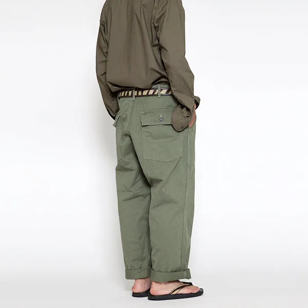 UTILITY SLACKS / LIGHT OLIVE GREEN with BIO-WASH / SZ MILITARY HBT