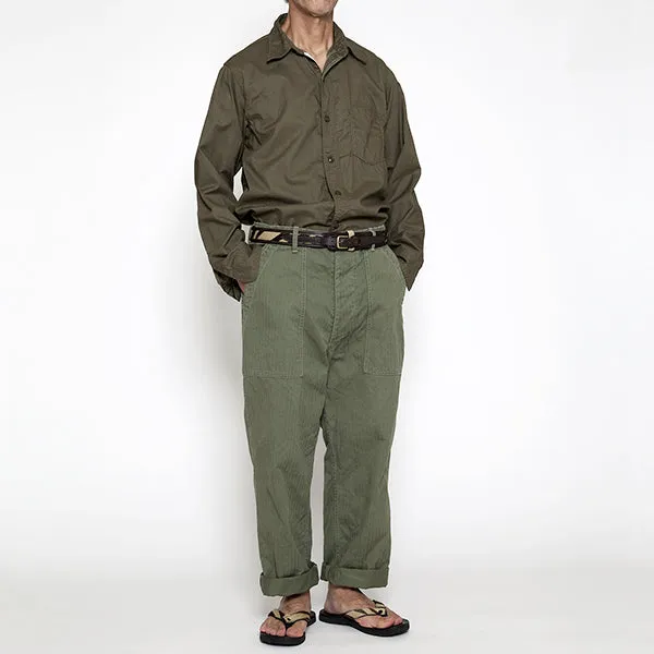 UTILITY SLACKS / LIGHT OLIVE GREEN with BIO-WASH / SZ MILITARY HBT