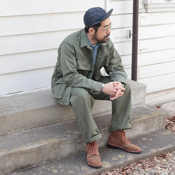 UTILITY SLACKS / LIGHT OLIVE GREEN with BIO-WASH / SZ MILITARY HBT