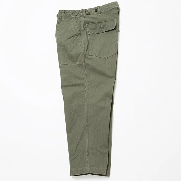 UTILITY SLACKS / LIGHT OLIVE GREEN with BIO-WASH / SZ MILITARY HBT