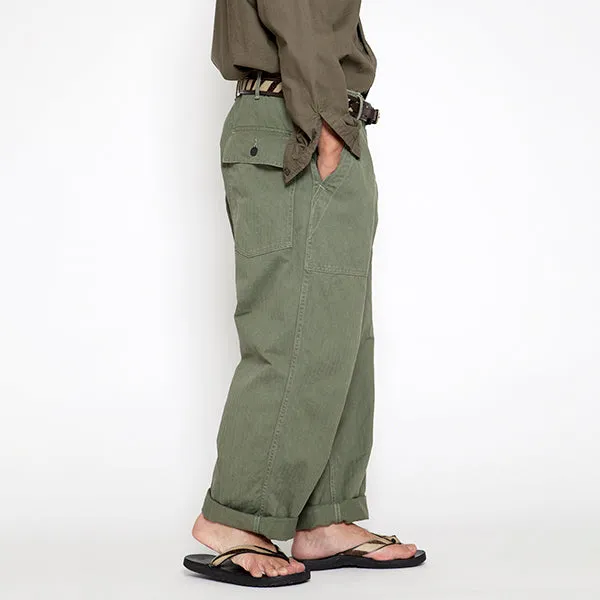 UTILITY SLACKS / LIGHT OLIVE GREEN with BIO-WASH / SZ MILITARY HBT