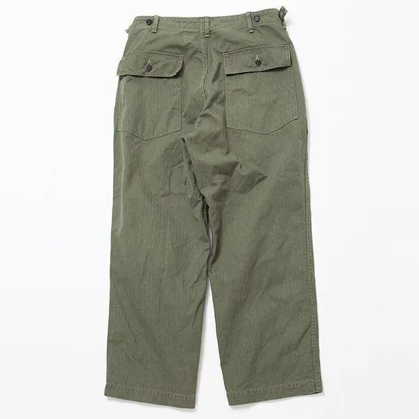 UTILITY SLACKS / LIGHT OLIVE GREEN with BIO-WASH / SZ MILITARY HBT