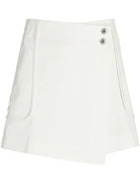 Washed White Covey Utility Skort