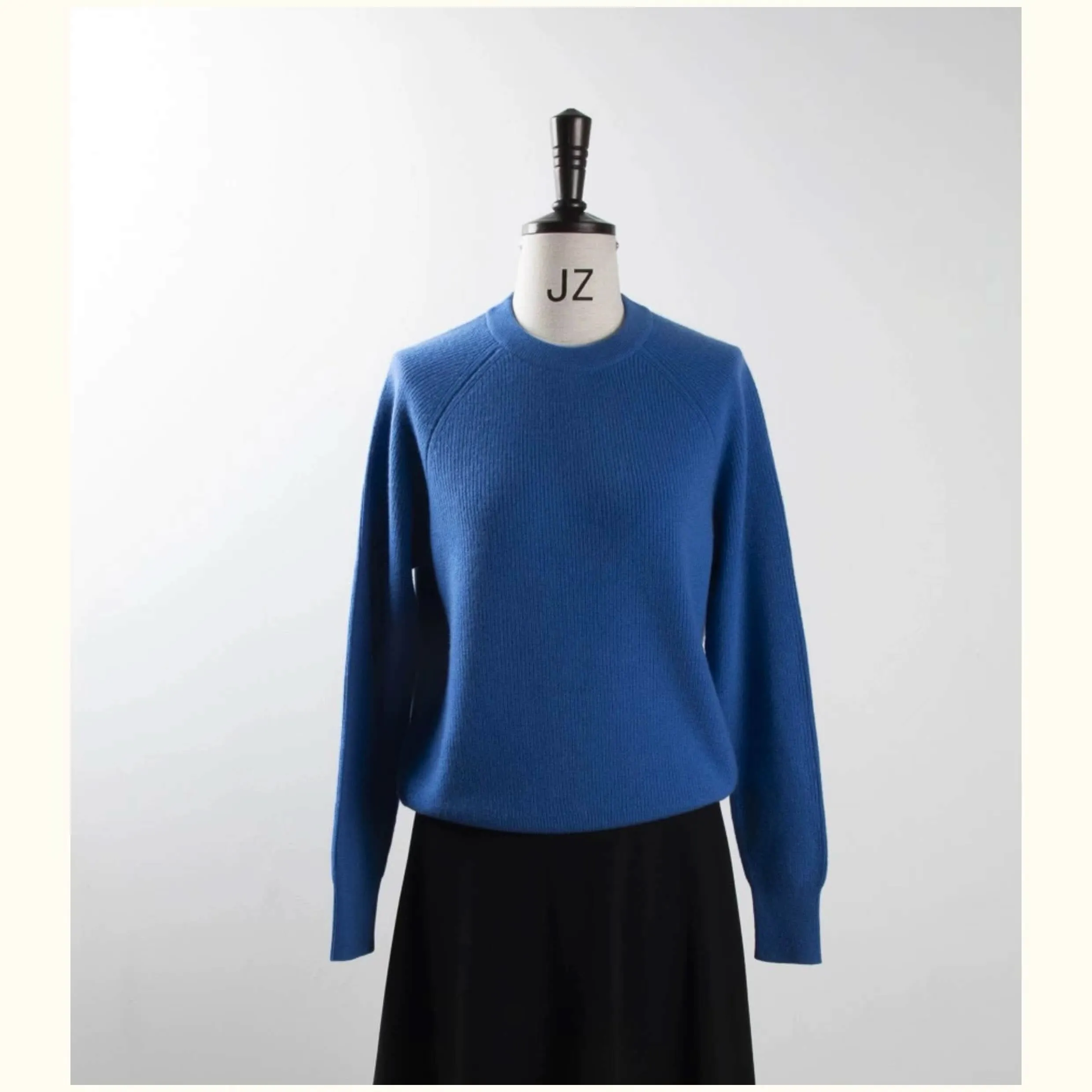 women's cashmere ribbed crew neck sweaters