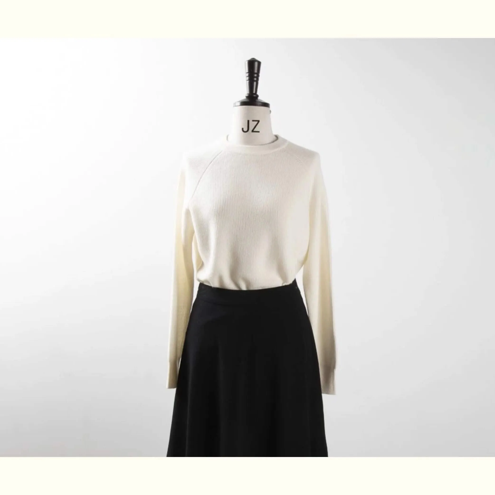 women's cashmere ribbed crew neck sweaters